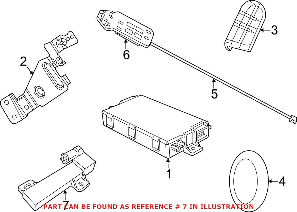 Genuine OEM Rear Center Keyless Entry Antenna for Jeep