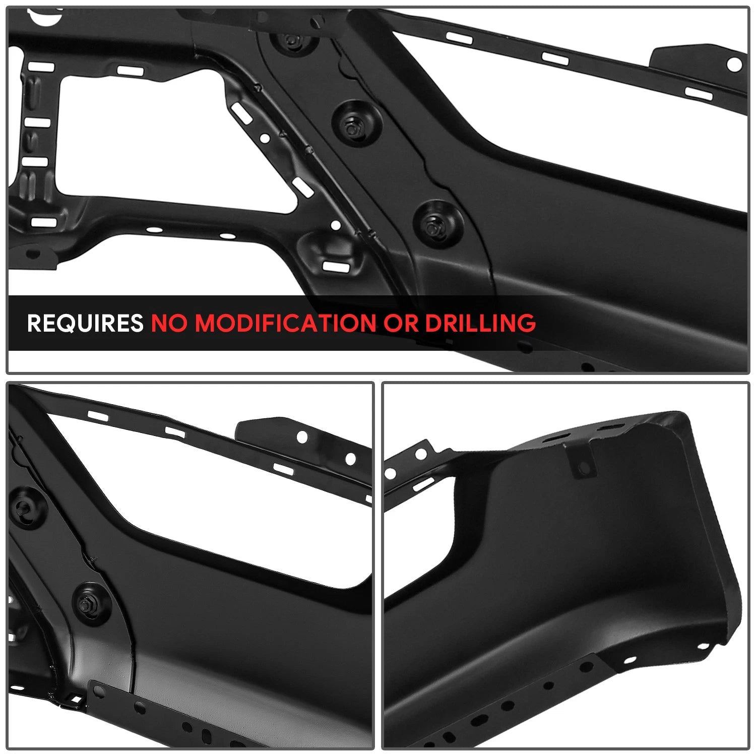 Front Bumper Face Bar for Ford F-150 (2021–2023) Black w/o Sensor Holes