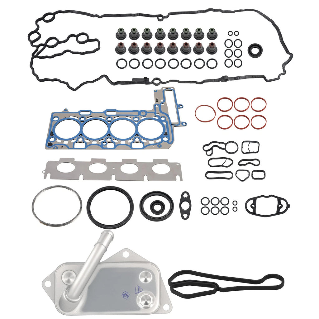 Valve Cover Intake Exhaust Gaskets + Oil Cooler for BMW B46 B48 (2016–2023)