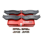 Set of 4 TRW Pro Metallic Brake Pads with Clips for Dodge Ram 1500 Van Durango (1994–2003)