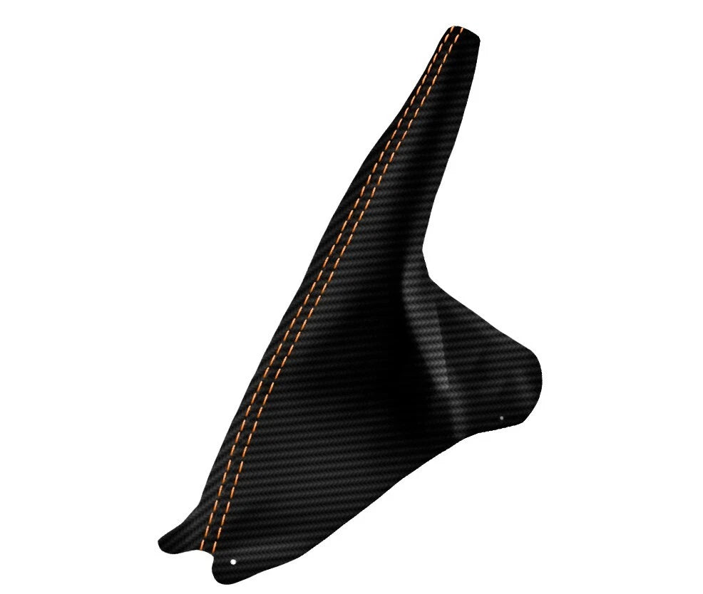 E Brake Boot for Ford Mustang (1994–2004) Carbon Fiber Orange Stitch