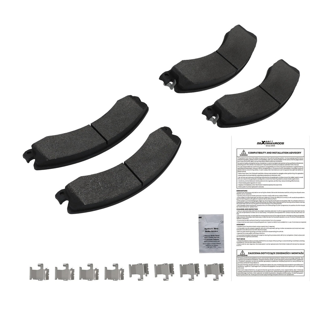 Front Brake Pads Kit for Chevy Silverado 2500/3500 GMC Sierra 3500 HD (2012–2019)