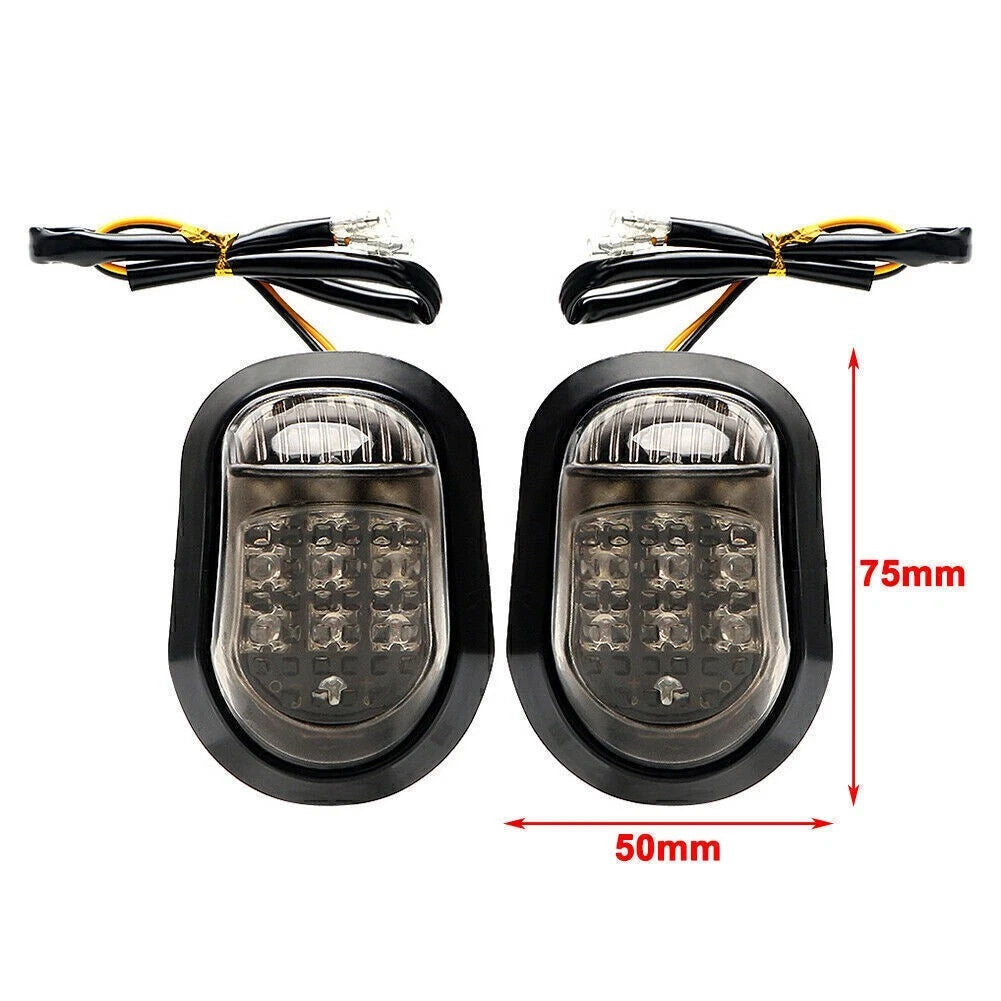 Pair of 9 LED Flush Mount Turn Signals for Universal Motorcycle