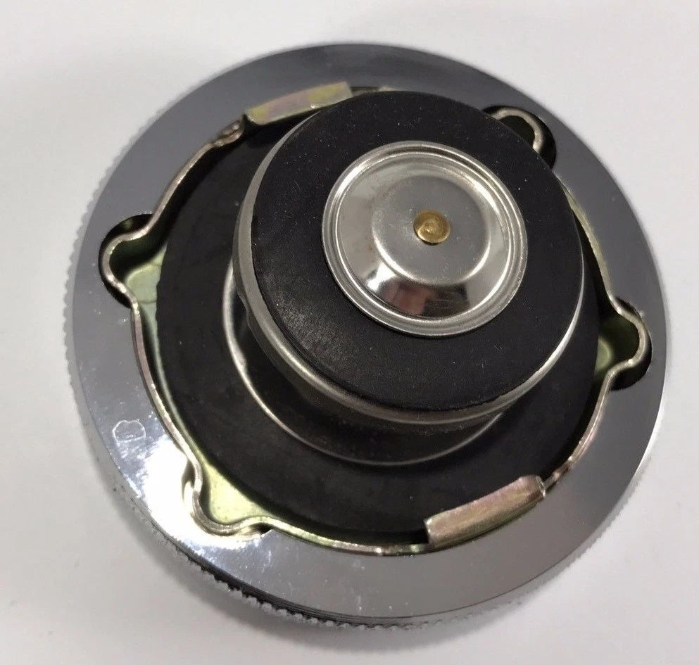 Radiator Cap Chrome Aluminum Smooth 16 Lb for Hot Rod Rat Rod Custom
