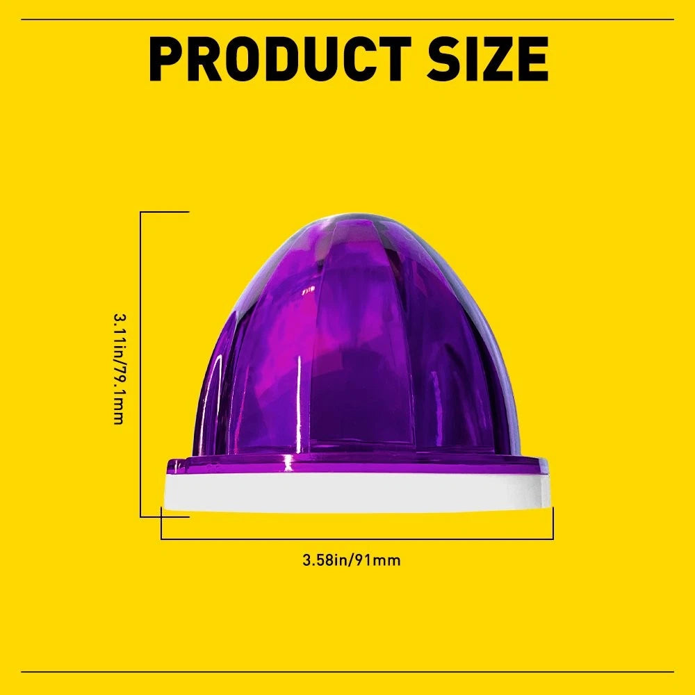 Set of 4 Universal Purple LED Watermelon Side Marker Lights 12V-24V EPY