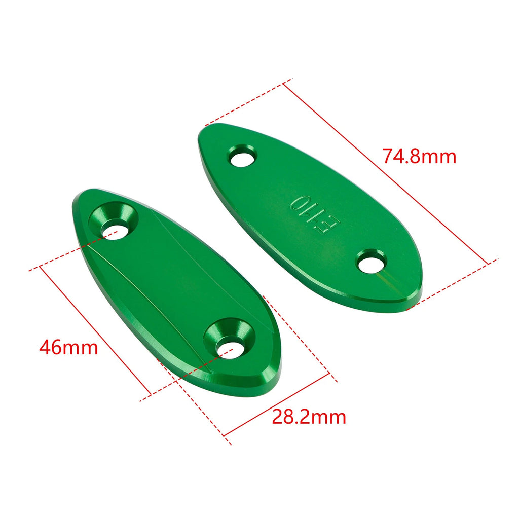 Mirror Block Off Plates Green for Kawasaki Ninja 250 300 400 650 (2013–2022)