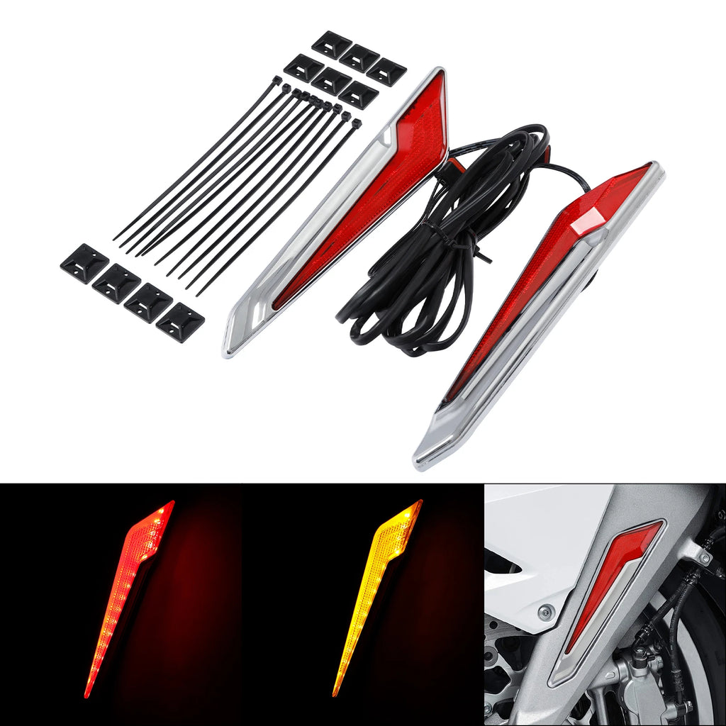 2X Front Brake Fork Mount LED Lights for Honda Goldwing GL1800 (2018–2025)