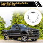 Engine Start Stop Button Knob Cover Ring for Ford Maverick (2022) Silver Tone