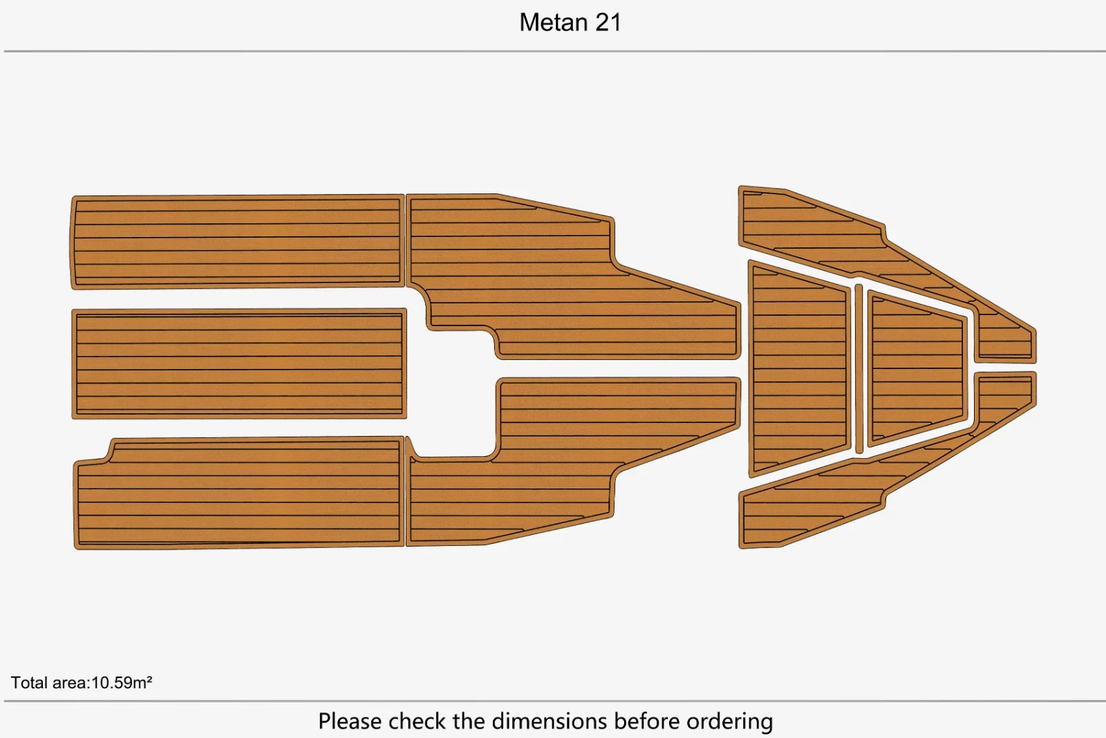 EVA Foam Teak Faux Deck Flooring Mat for Metan 21 Swim Platform