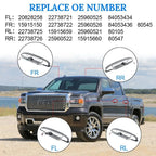 Set of 4 Chrome Exterior Door Handles for Cadillac Escalade, Silverado (2007–2014)