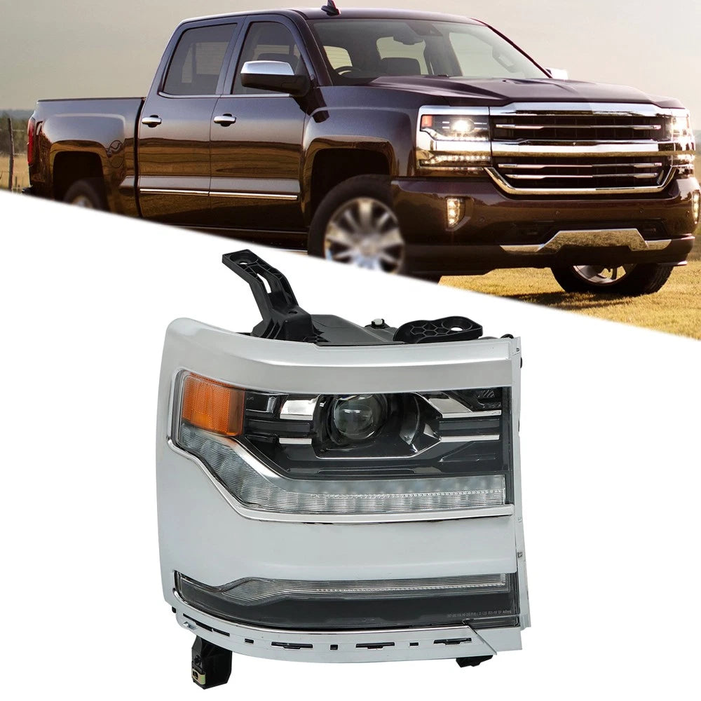 Full LED Headlight for Chevy Silverado 1500 (2016–2018) Chrome Right Side