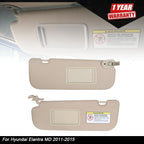 2X Sun Visor with Mirror for Hyundai Elantra (2011â2015) Beige