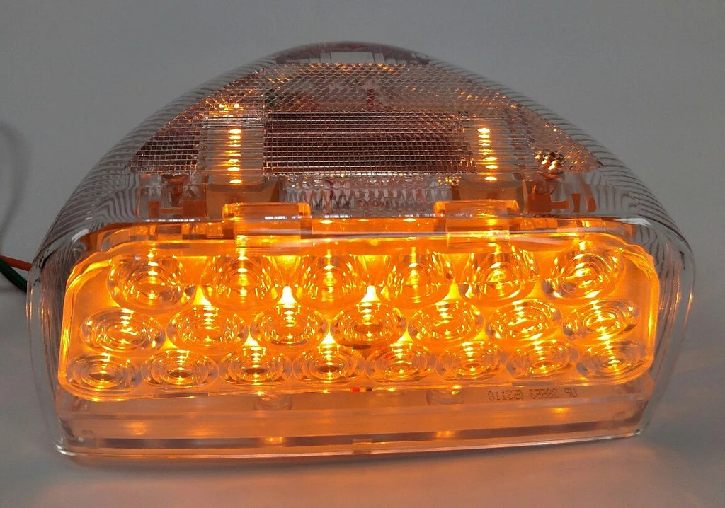 Amber LED Side Turn Signals Pair w Clear Lenses for Peterbilt 379 378 (2010–2020)
