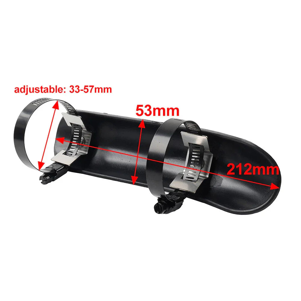Universal Exhaust Muffler Heat Shield Cover for Car - Black/Silver Clamp