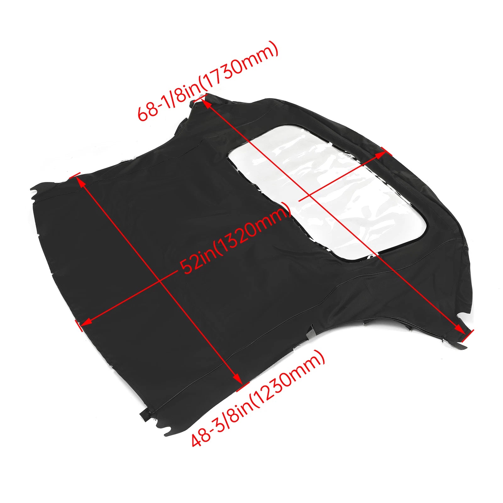 Soft Top for Porsche Boxster (1997–2002) Black Cloth, Plastic Window