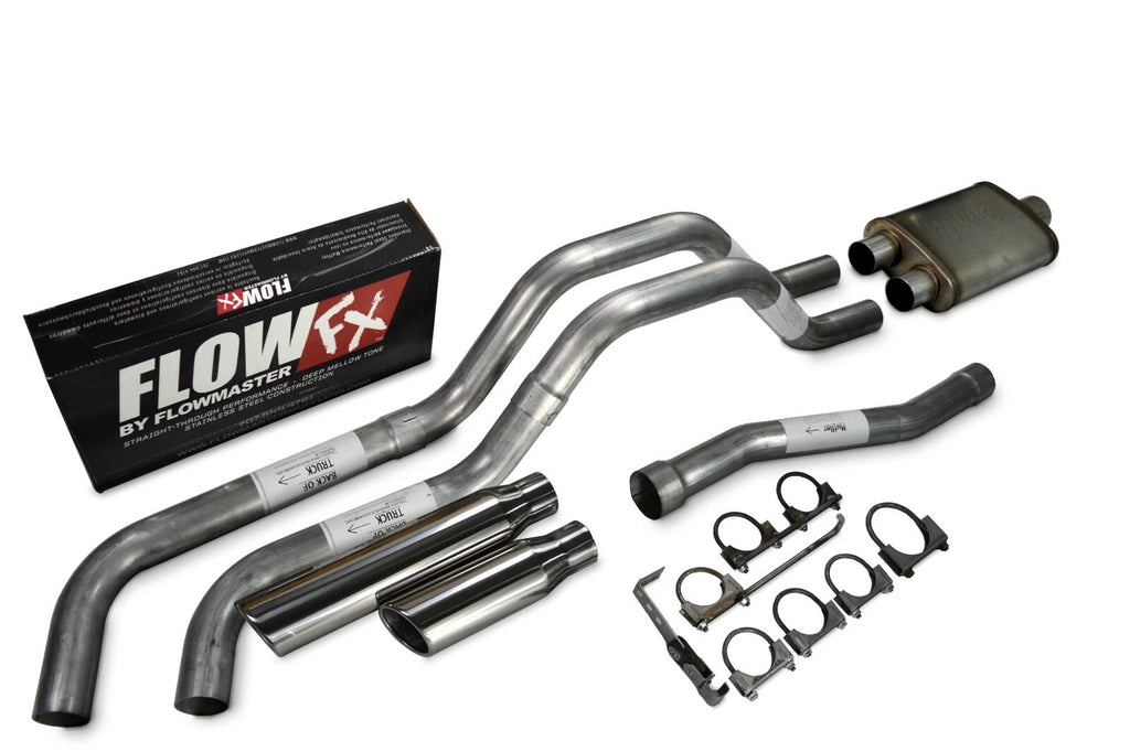 Dual Exhaust 2.5" Side Exit for Nissan Titan (2004–2006) Flowmaster FX Rolled Tip