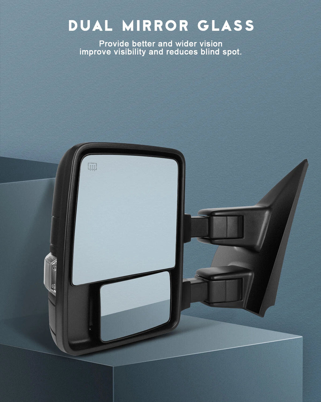 Power Heated Towing Mirrors with Puddle Light & Turn Signal for Ford F-150 (2004–2014)