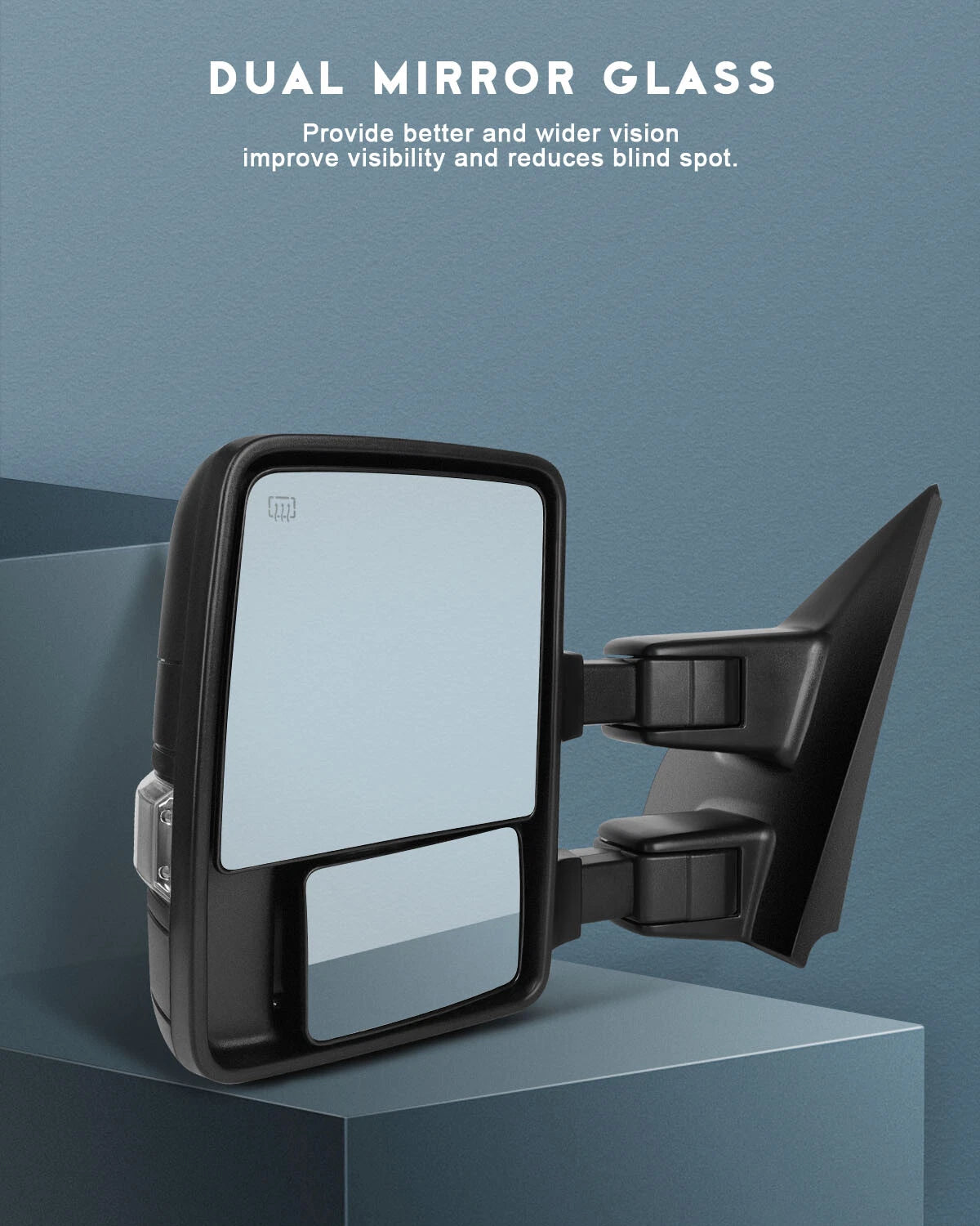 Power Heated Towing Mirrors with Puddle Light & Turn Signal for Ford F-150 (2004–2014)