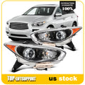 HID Projector Headlights for Infiniti QX60 (2014–2015) Chrome Housing