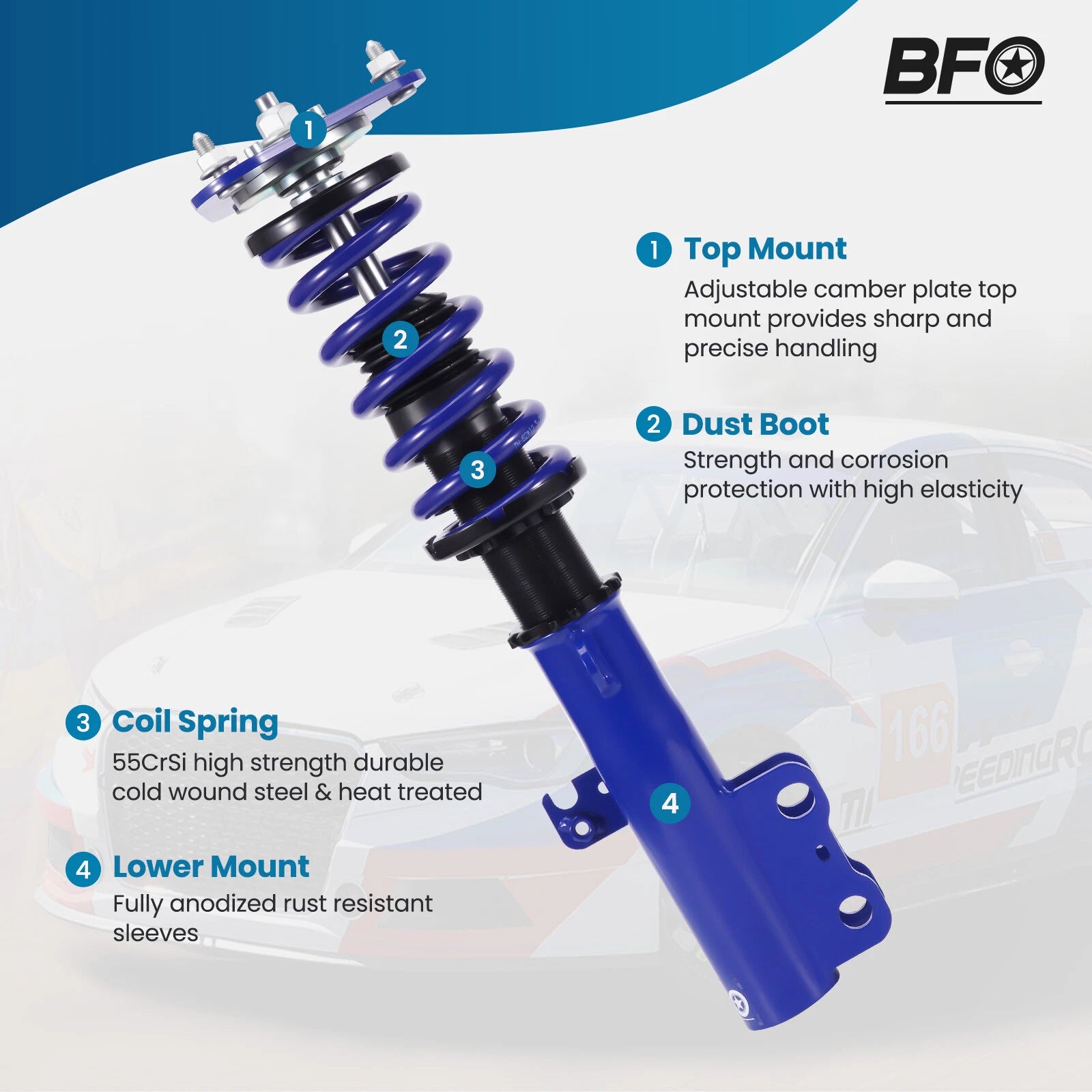Adjustable Coilovers Suspension Kit for Scion tC (2005–2010)