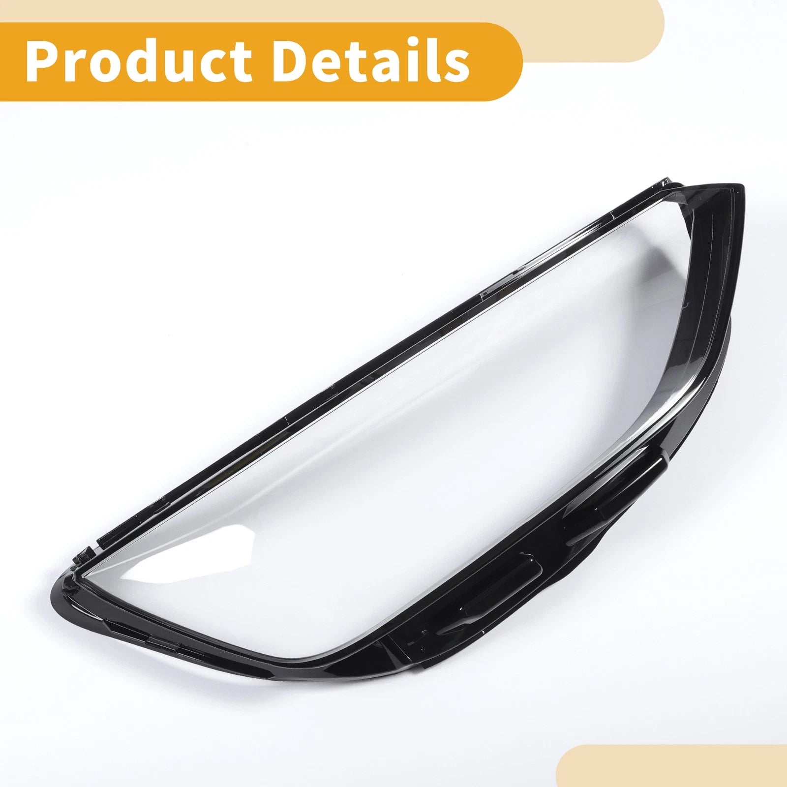 1 Pc Headlight Lens Cover for Audi A4 (2020–2023) Clear Black