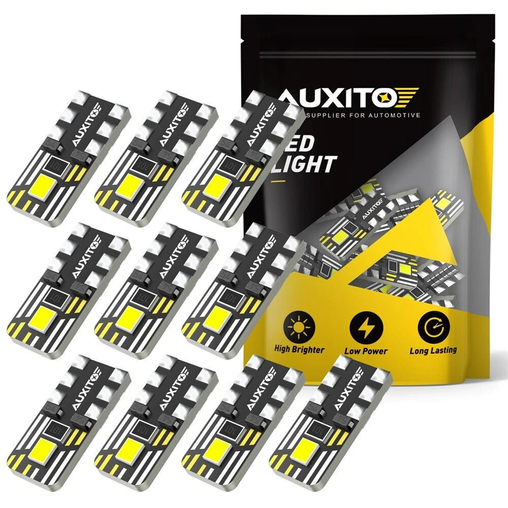 10X T10 194 168 W5W 2825 LED License Plate Interior Light Bulb 6000K
