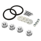 Set of 4 Aluminum Silver Bumper Quick Release Fasteners for Gear Lid