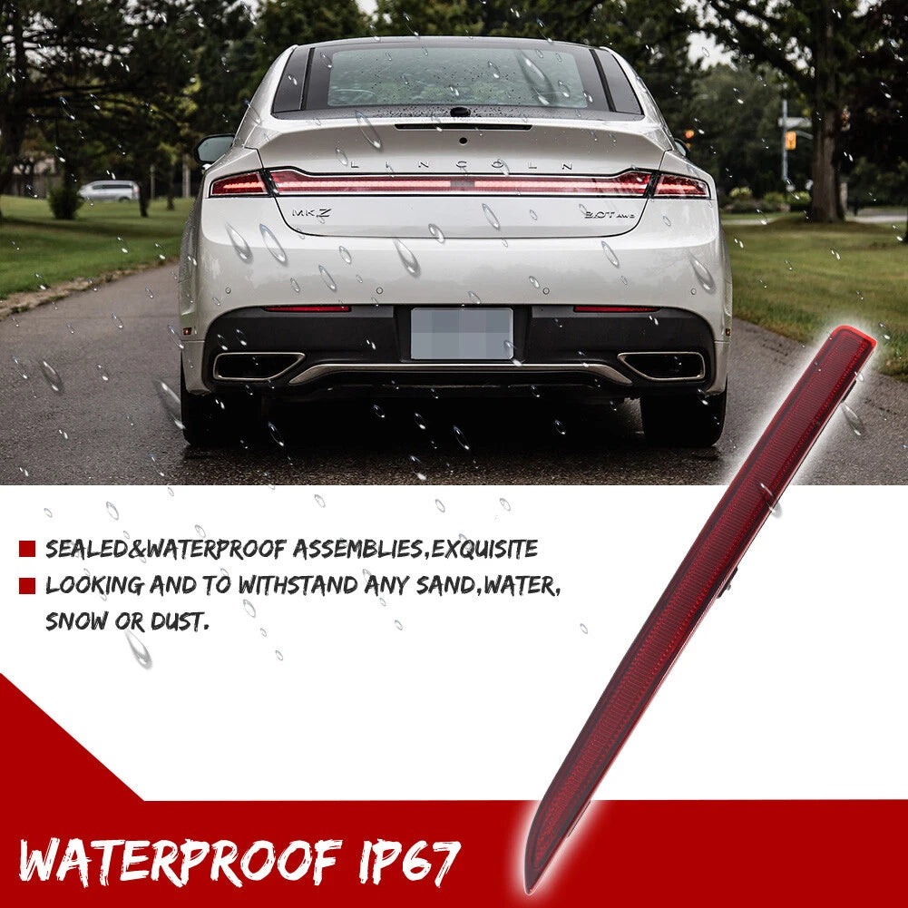 Set of 2 Red Rear Bumper Reflectors for Lincoln MKZ (2013–2020)