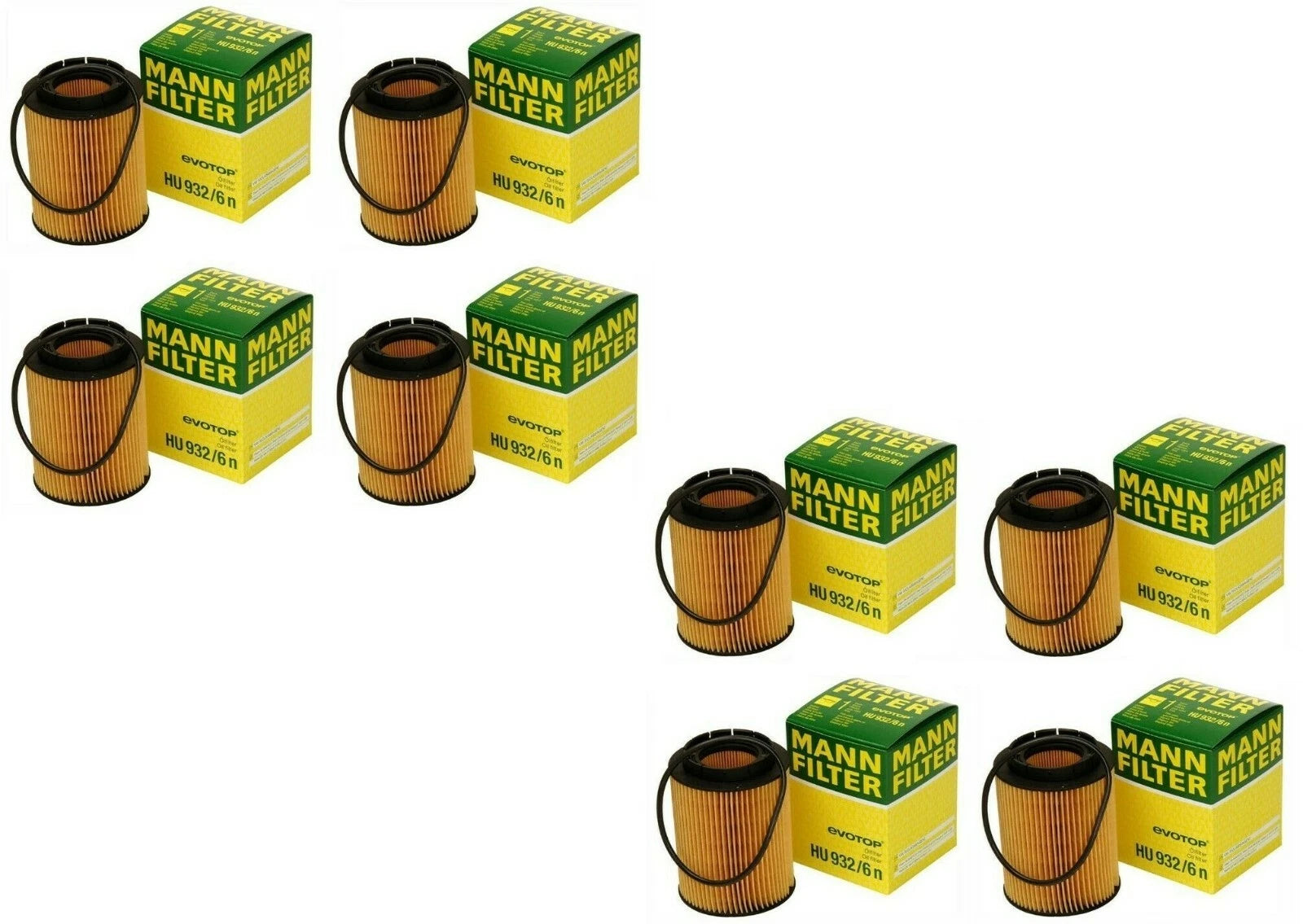 Set of 8 Engine Oil Filters HU932/6N for Audi A8 Q7 Porsche Cayenne VW Golf