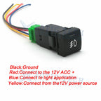 4-Pole 12V Push Button Switch with LED for Toyota Camry Corolla (2001-2024)