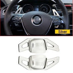 Silver Steering Wheel Paddle Shifter Extensions for VW Tiguan Golf 7 Passat