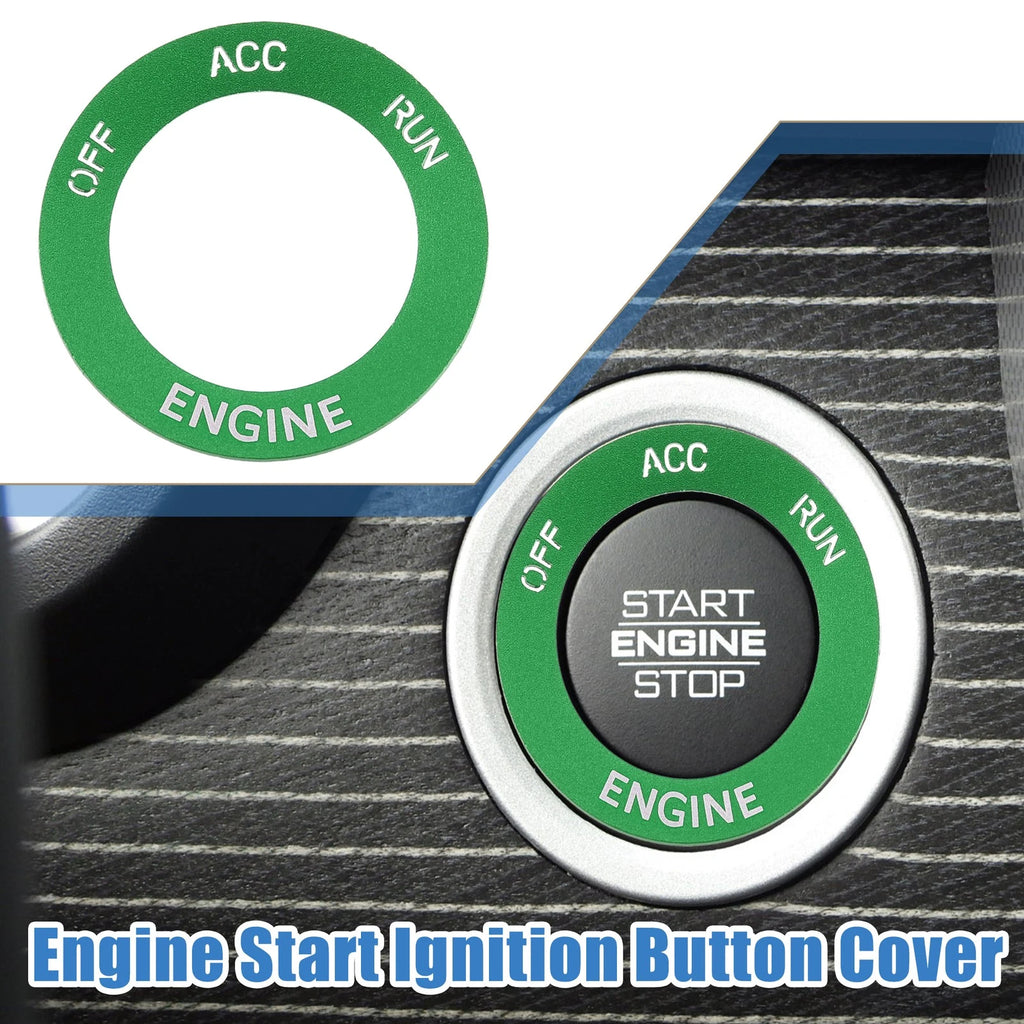 Engine Start Button Sticker for Dodge Charger Challenger (2015–2023) Aluminum Alloy Green