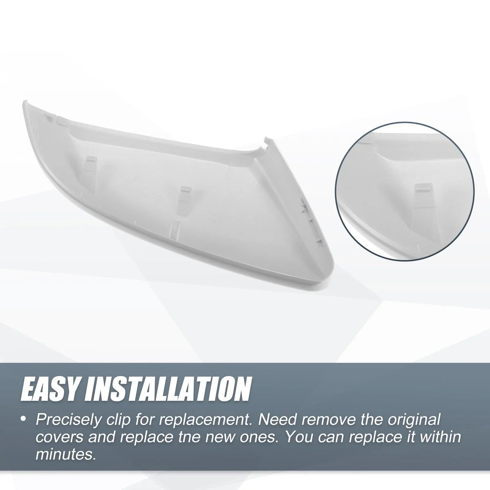 White Left Side Car Mirror Cover Caps for Honda Civic (2016-2021)