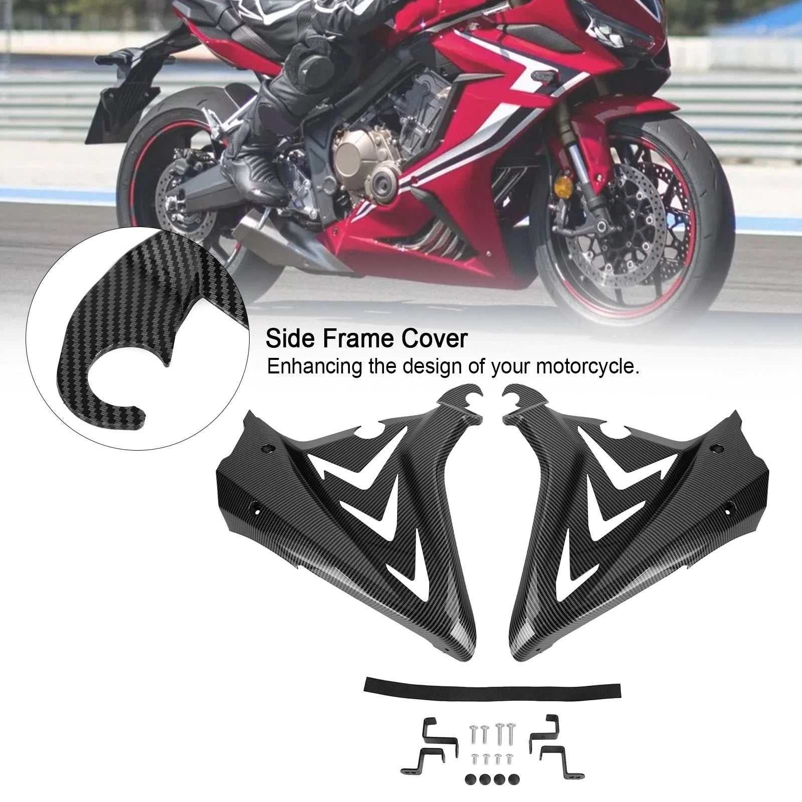 Side Frame Cover Panels for Honda CBR650R (2019–2021) Carbon
