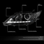 Projector Headlight Lamp w/ LED DRL for Lexus ES300h/ES350 (2013–2015)