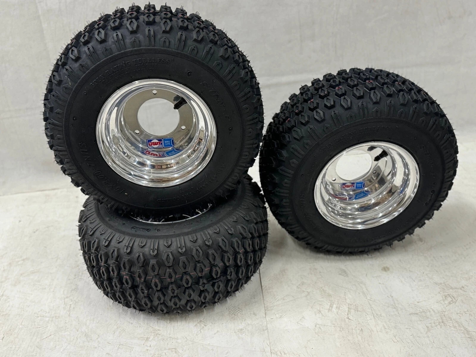 Set of 2 DWT Polished Front Rear Wheels Rims for Honda ATC 70 (1970–1985)