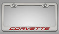 License Plate Frame for 2020-22 Chevy Corvette C8 w/Red Vinyl "Corvette" Inlay