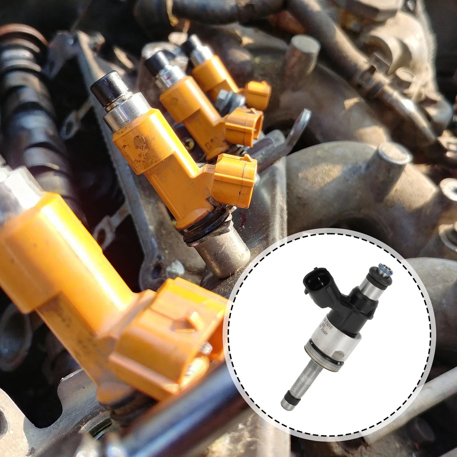 Fuel Injector for Toyota RAV4 2.5 (2019–2023) 1 Pc Black Silver Tone