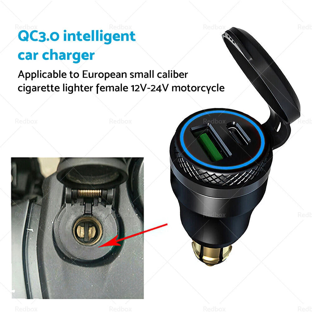 Dual USB Charger Hella DIN Type C Plug Socket for BMW Ducati Motorcycle (2010–2023)