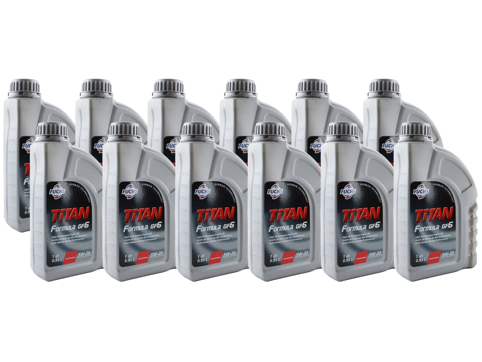 Set of 12 Fuchs TITAN FORMULA GF-6 SAE 5W-20 Engine Oil for Ford Mazda