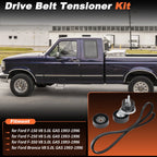 Serpentine Belt Drive Tensioner Kit K060990 for Ford F150 F250 F350 (1993–1996)