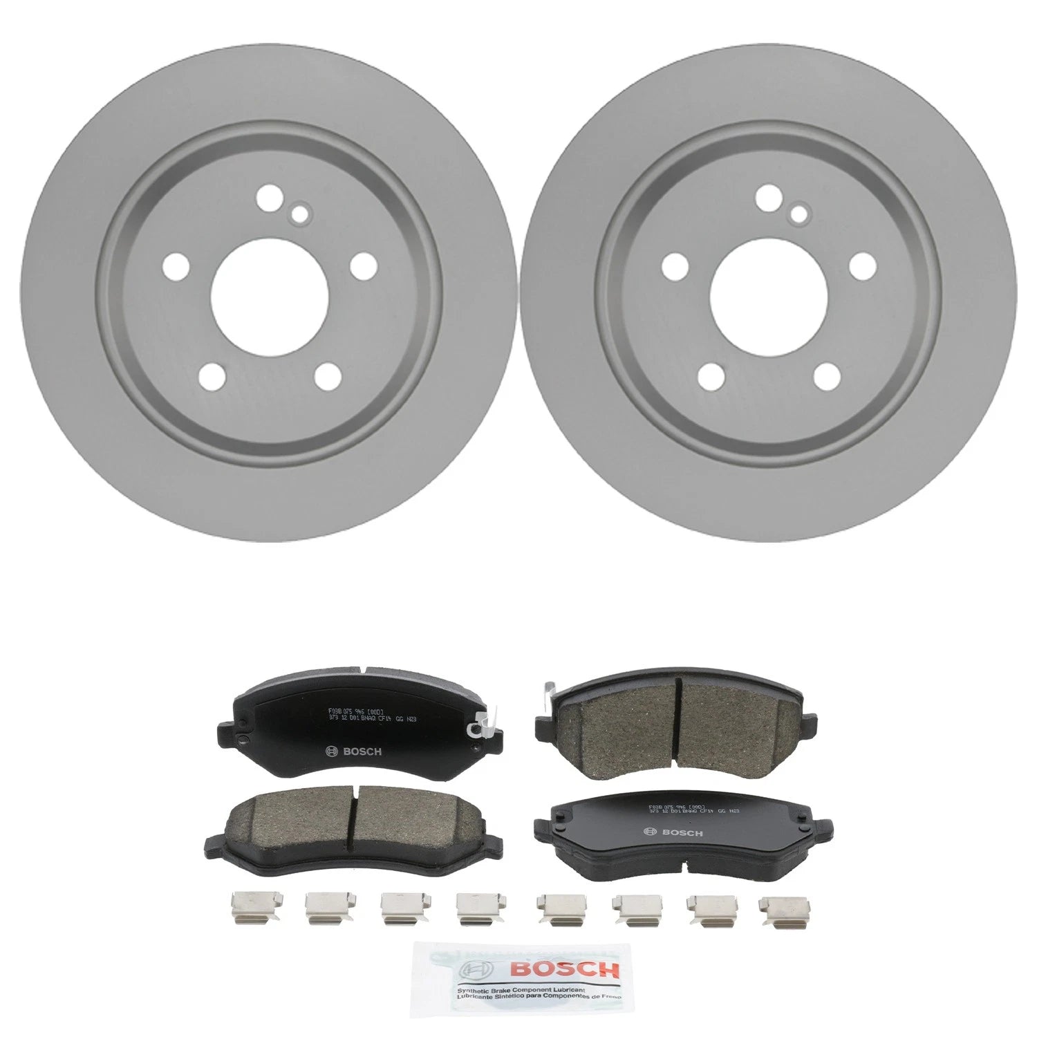 Bosch Rear Disc Brake Rotors & Semi-Met Brake Pads Kit for Mercedes W221 S550 R230 SL550 (2007–2013)