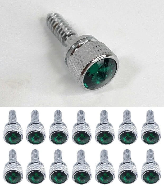 Dash Panel Screws Kit Green Jewel Knurled Chrome for Peterbilt (1987–2000)