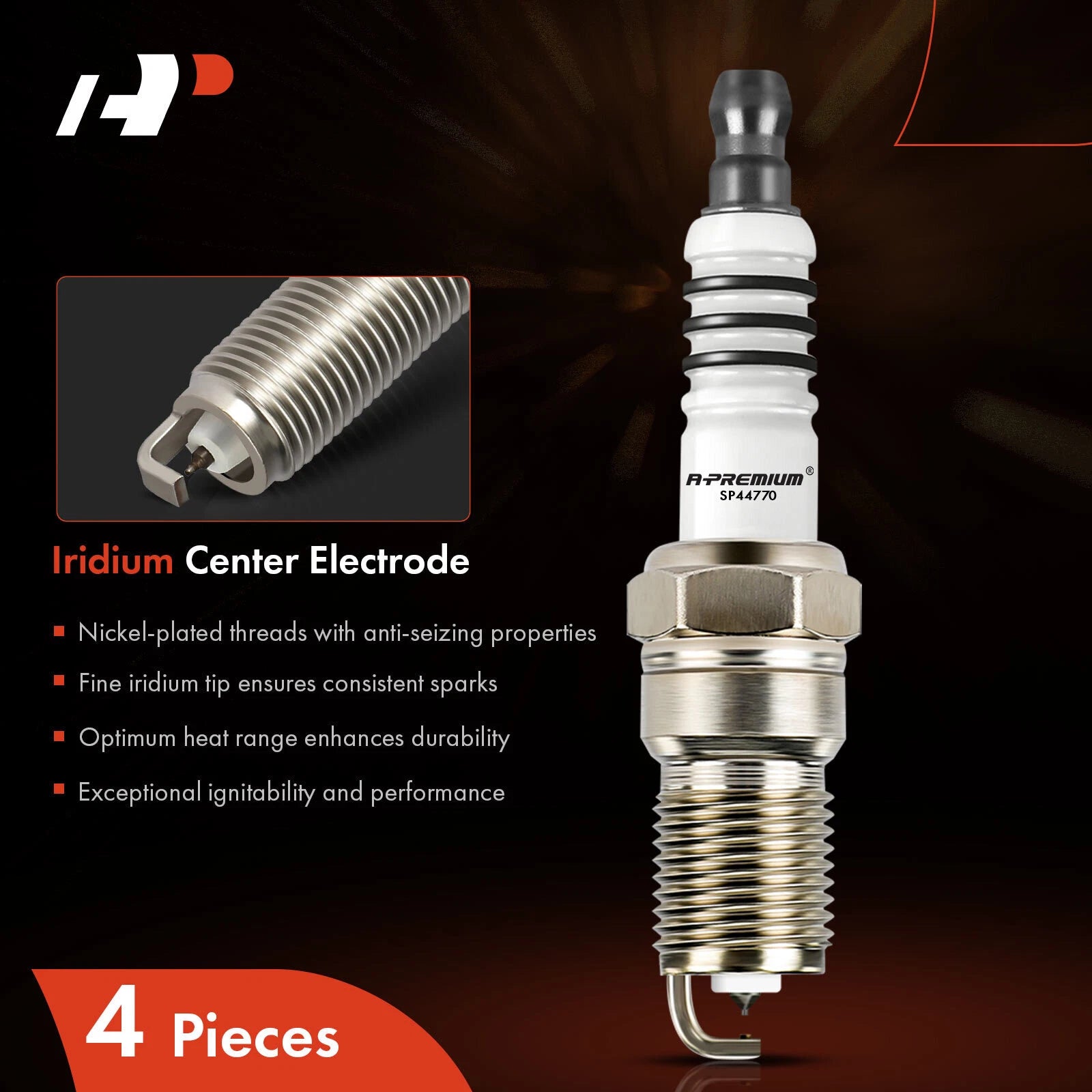 Set of 4 Iridium Platinum Spark Plugs for Ford Escape 2005, Focus 2003-2010