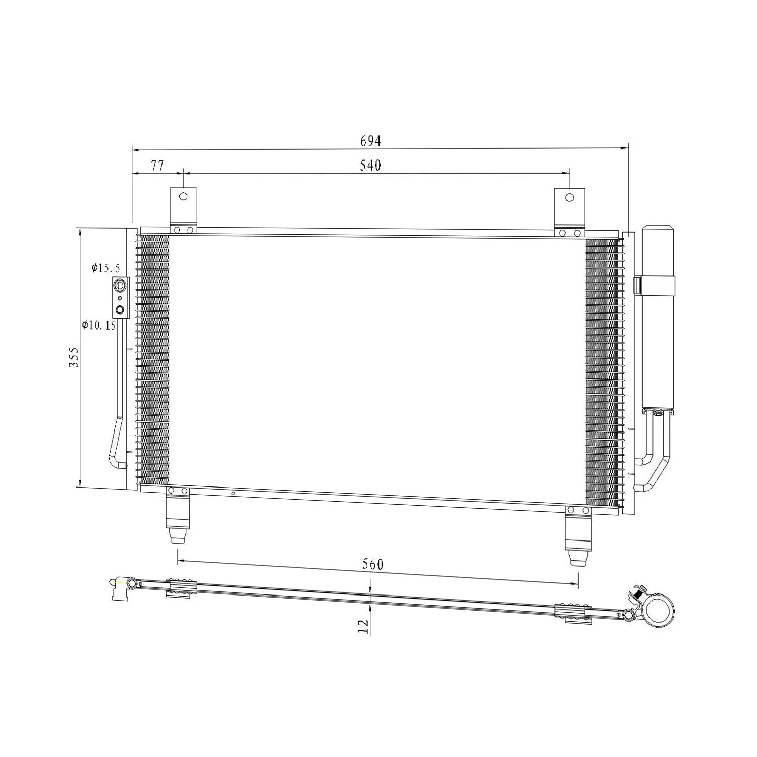 A/C Condenser Replacement Repair Part for Mitsubishi Outlander (2014–2016)