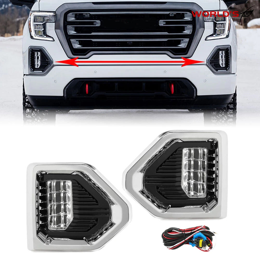 LED Fog Lights with Bezels for GMC Sierra 1500 AT4 Denali (2019–2022)