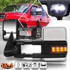 Set of 2 Chrome Towing Mirrors with LED Turn Signal for Silverado/Sierra (2003–2007)