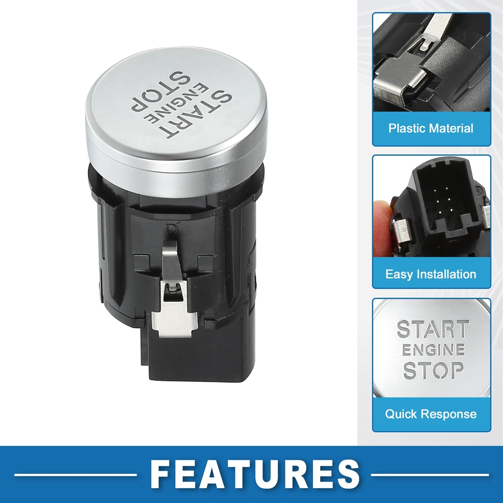 Engine Start Stop Switch Button for Audi A6 (2016–2018) 4G1905217A Silver Tone