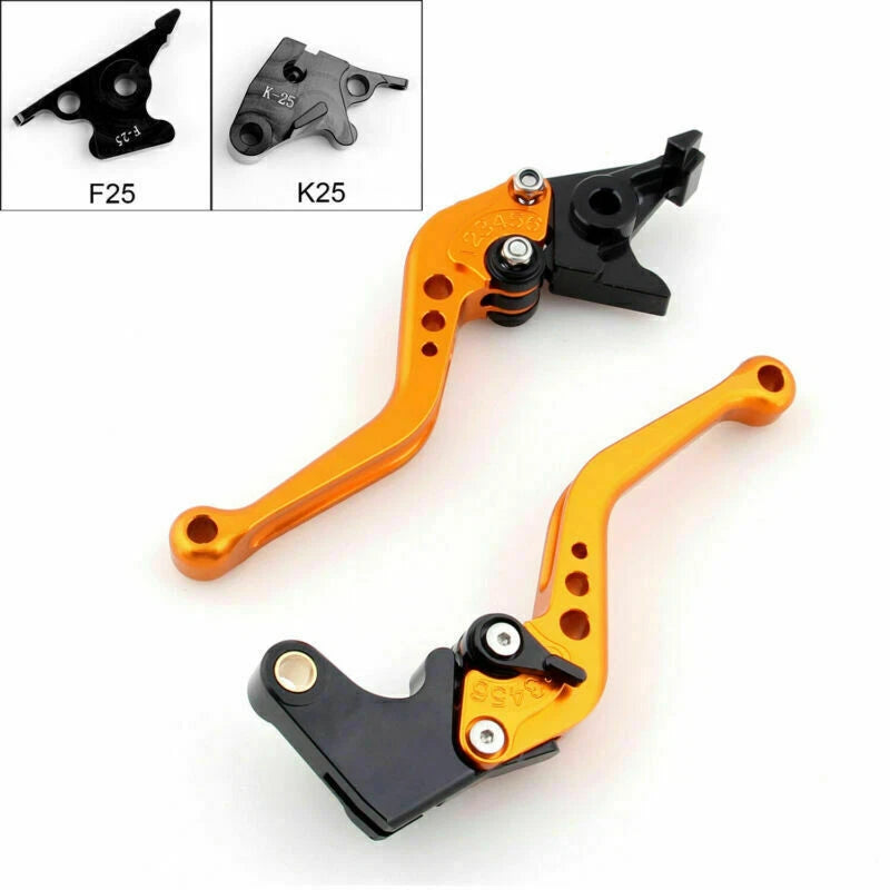 Short Brake Clutch Levers for Kawasaki Ninja 250R (2008–2012) Gold T9