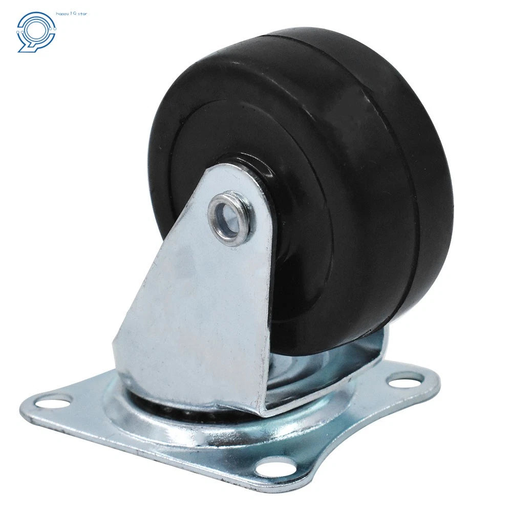 Set of 24 Rubber Swivel Caster Wheels with Top Plate for Heavy Duty Use